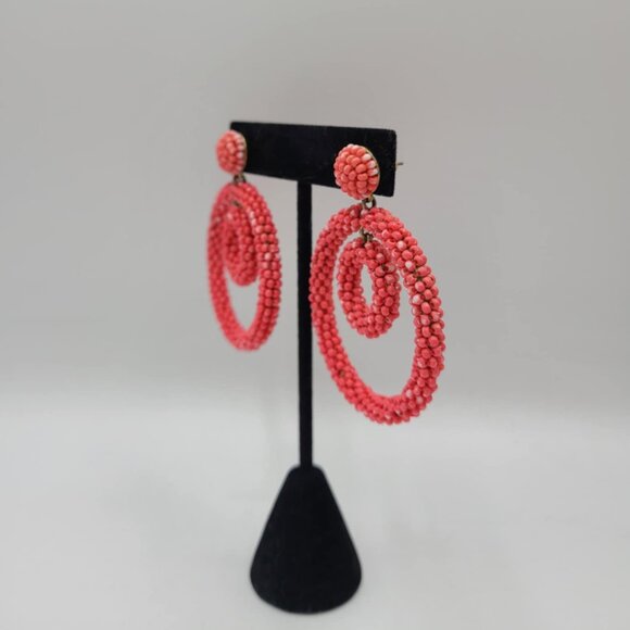 J Crew Pink Beaded Circle in a Circle Stud Earrings - Picture 6 of 10